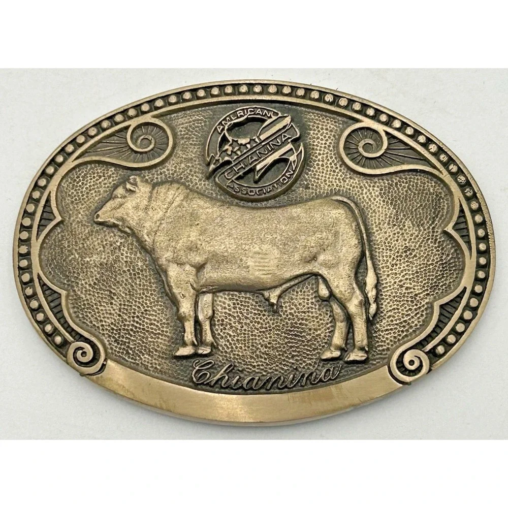 TONY LAMA Chianini Bull‎ Cow Sire Belt Buckle Cattle Breed Series FIRST Edition